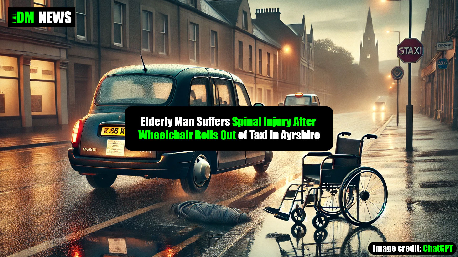 Elderly Man Suffers Spinal Injury After Wheelchair Rolls Out of Taxi in Ayrshire