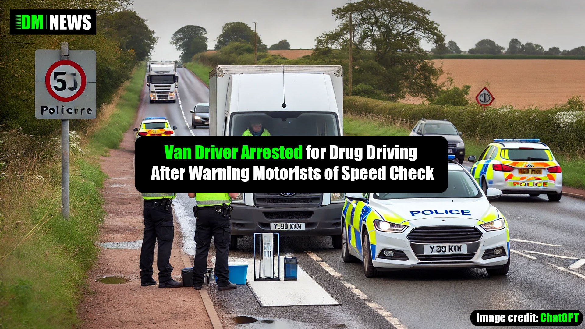 Van Driver Arrested for Drug Driving After Warning Motorists of Speed Check