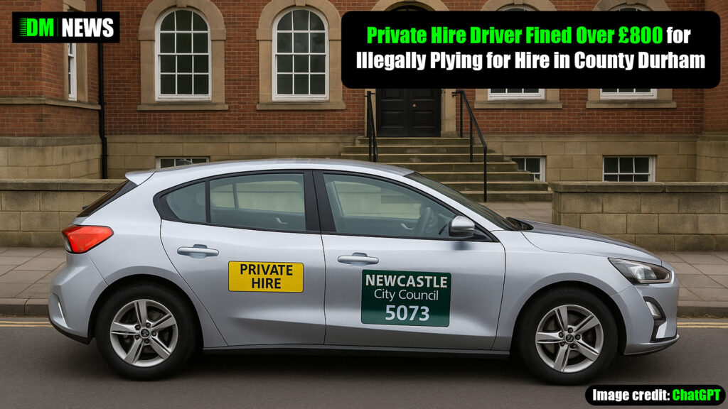 Private Hire Driver Fined Over £800 for Illegally Plying for Hire in County Durham