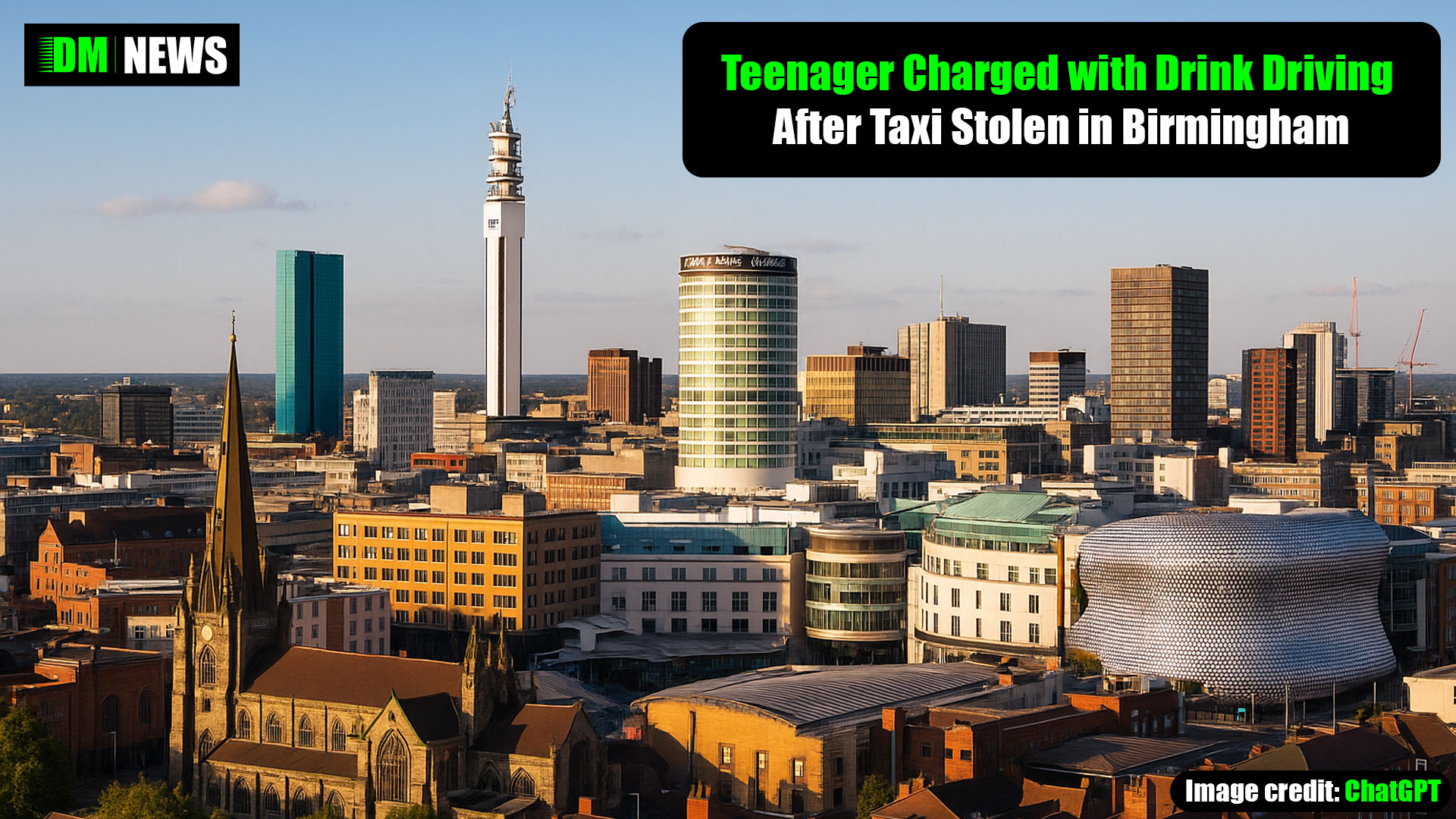 Teenager Charged with Drink Driving After Taxi Stolen in Birmingham