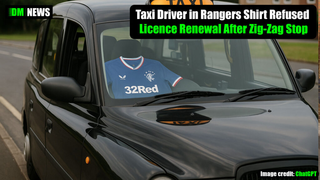 Taxi Driver in Rangers Shirt Refused Licence Renewal After Zig-Zag Stop