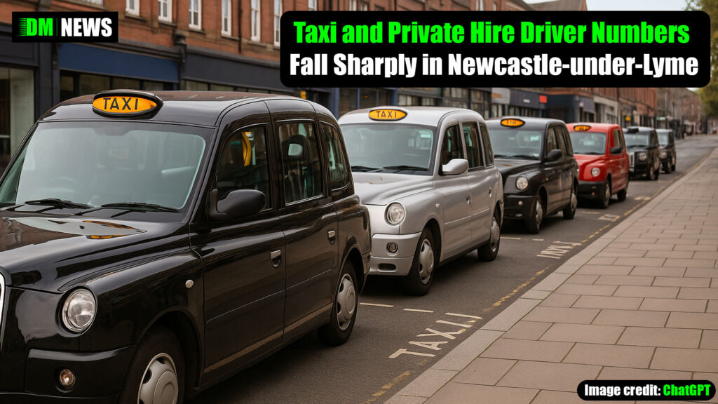 Taxi and Private Hire Driver Numbers Fall Sharply in Newcastle-under-Lyme