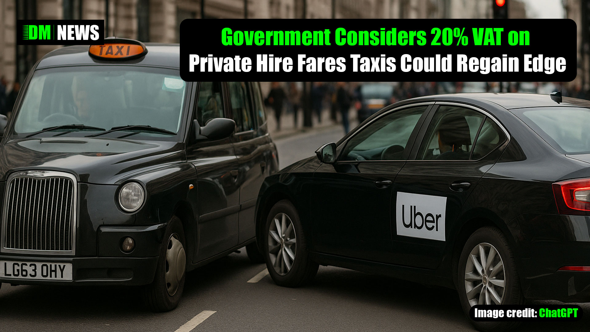 Government Considers 20% VAT on Private Hire Fares — Taxis Could Regain Edge