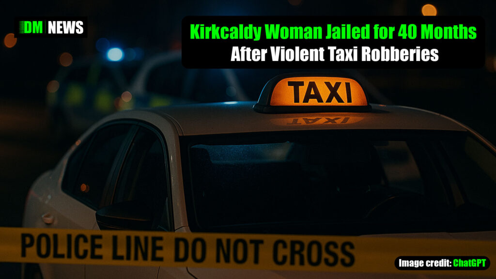 Kirkcaldy Woman Jailed for 40 Months After Violent Taxi Robberies