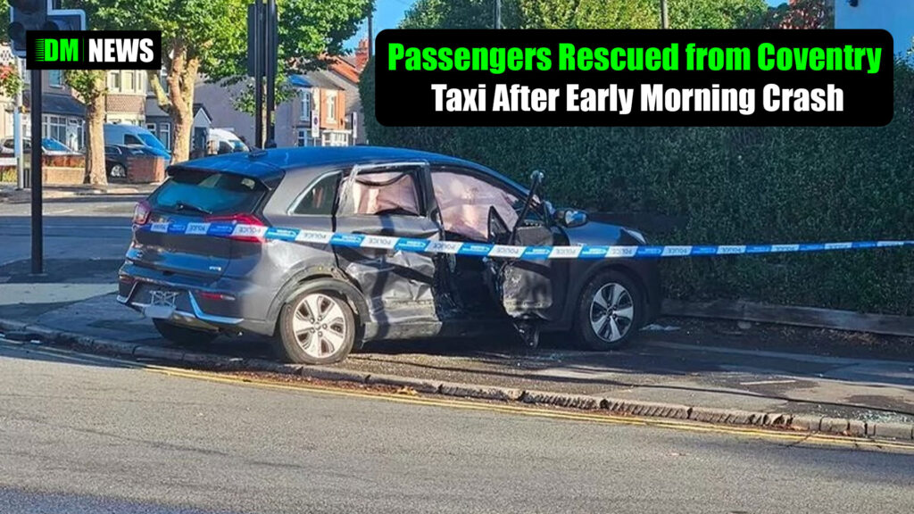 Passengers Rescued from Coventry Taxi After Early Morning Crash