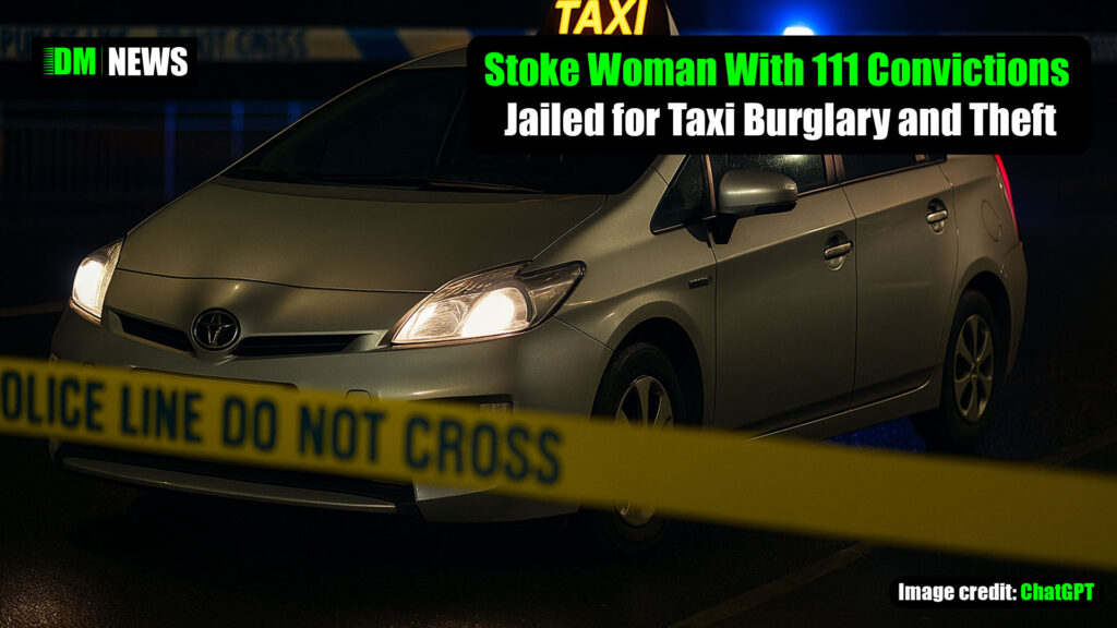 Stoke Woman With 111 Convictions Jailed for Taxi Burglary and Theft