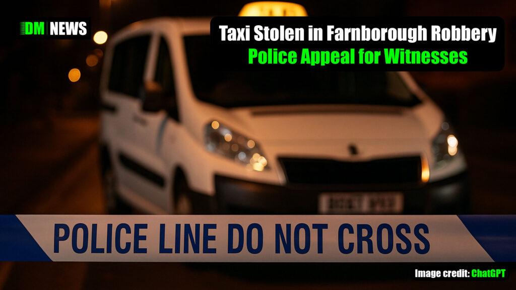 Taxi Stolen in Farnborough Robbery – Police Appeal for Witnesses