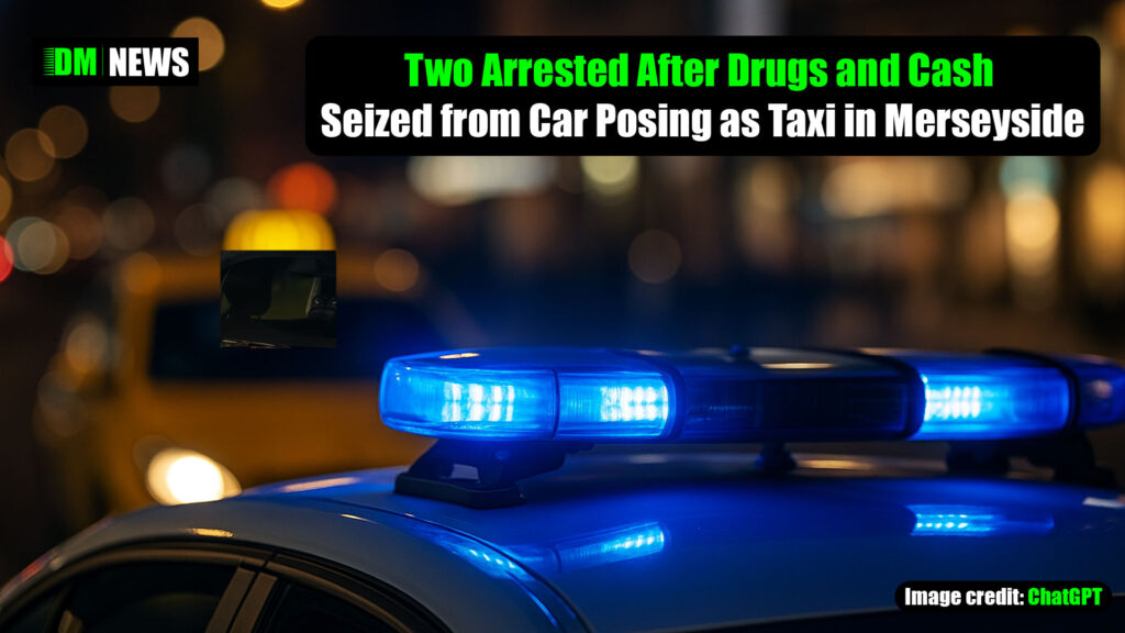 Two Arrested After Drugs and Cash Seized from Car Posing as Taxi in Merseyside