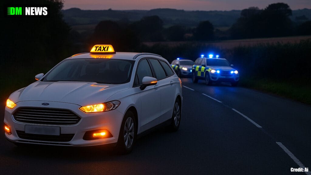 Stolen taxi crashes through North Devon after driver threatened in Bideford