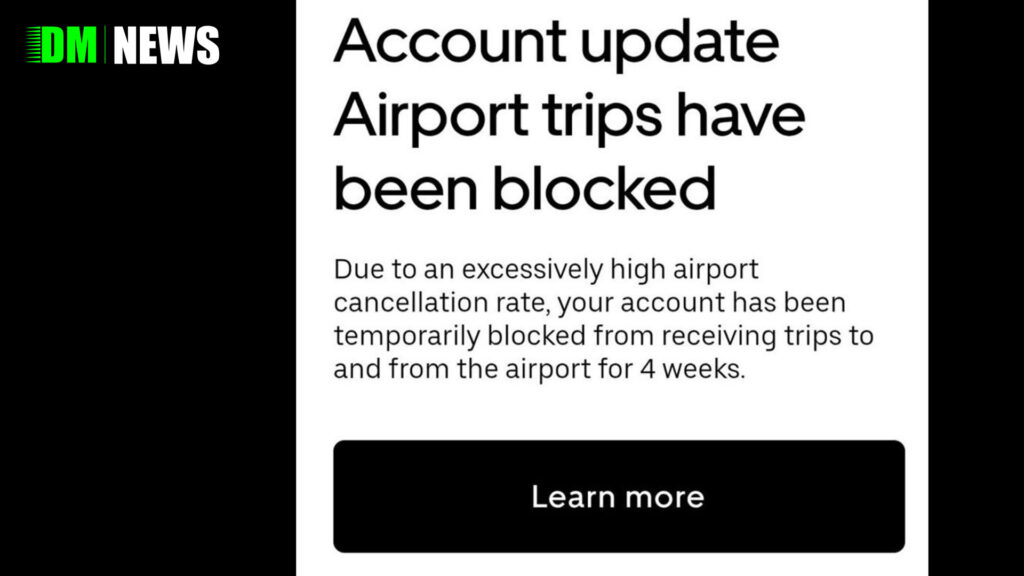 Uber Drivers Blocked from Airport Trips After High Cancellation Rates
