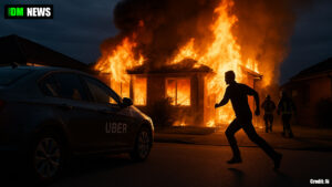 Hero Uber Driver Stops Mid-Job to Rescue Dog from Burning House