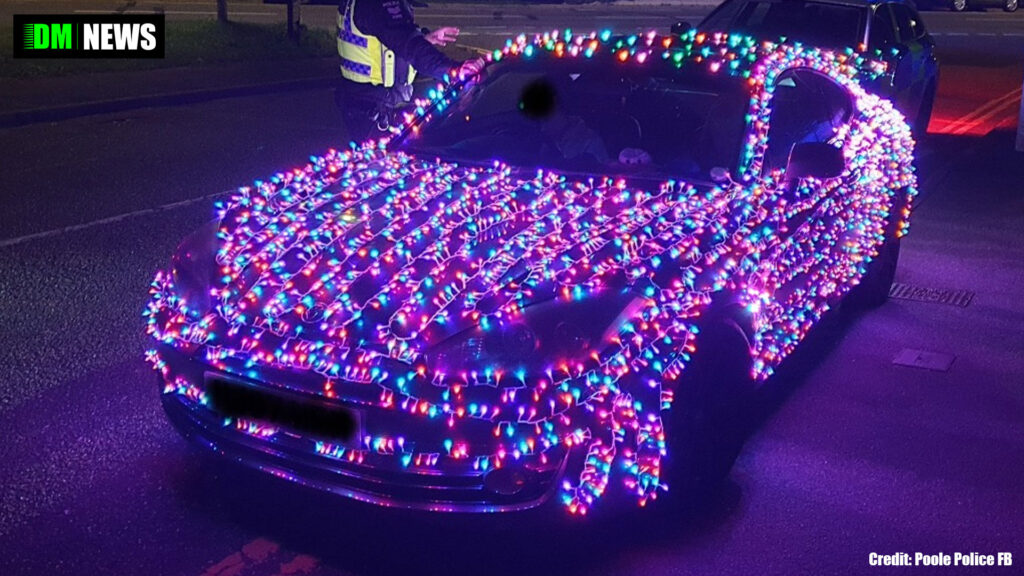 Police warn drivers after car stopped for festive lighting breach