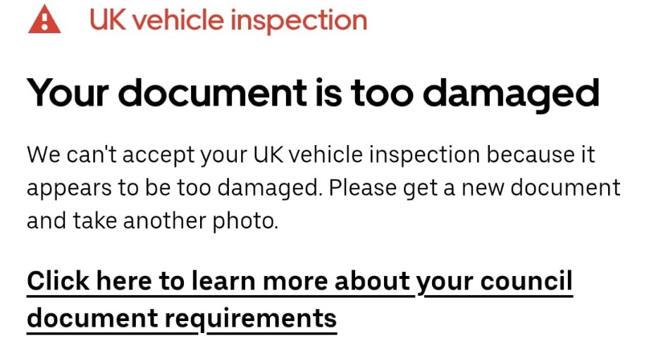 Uber driver’s MOT certificate rejected over small staple tear