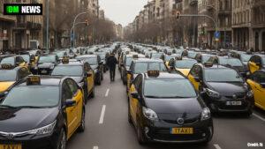 1500 Taxi Drivers Block Barcelona City Centre in Fresh Protest Against Uber and Cabify