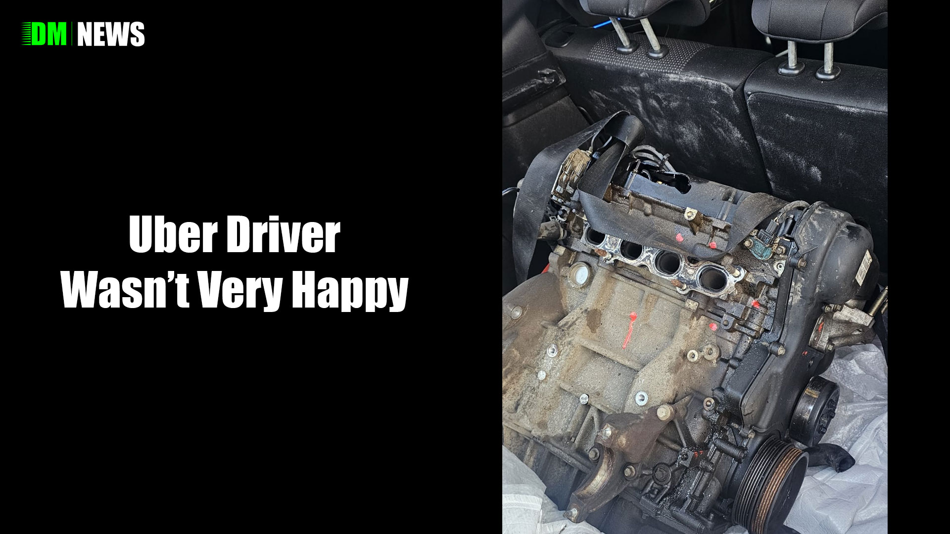 Uber driver furious after passengers load filthy engine into his car during £5 trip