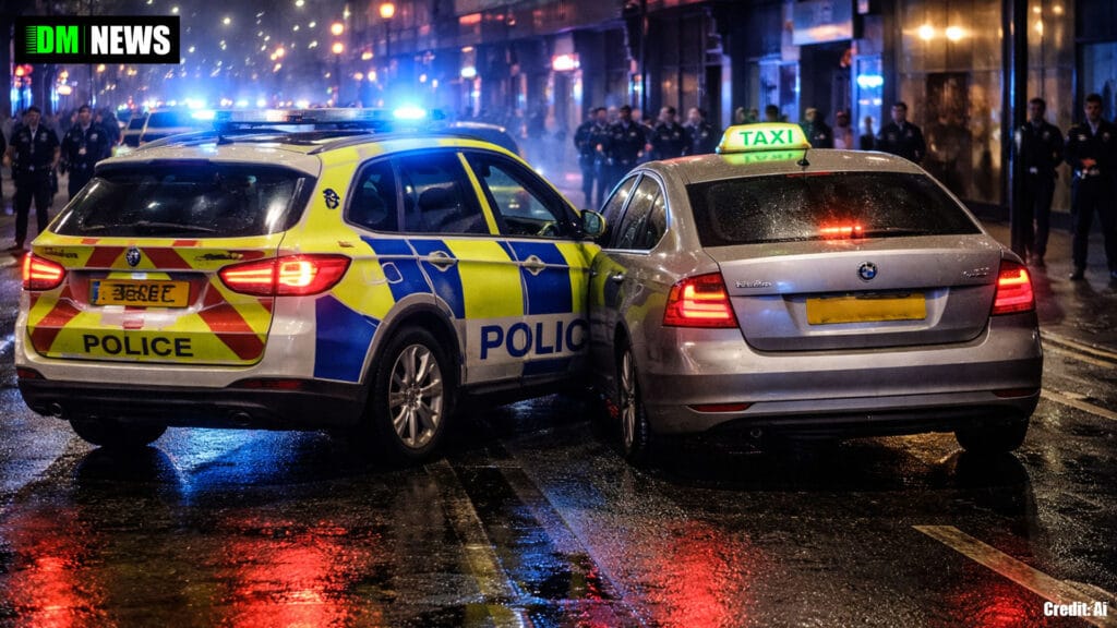 Dramatic moment police ram taxi during Birmingham incident