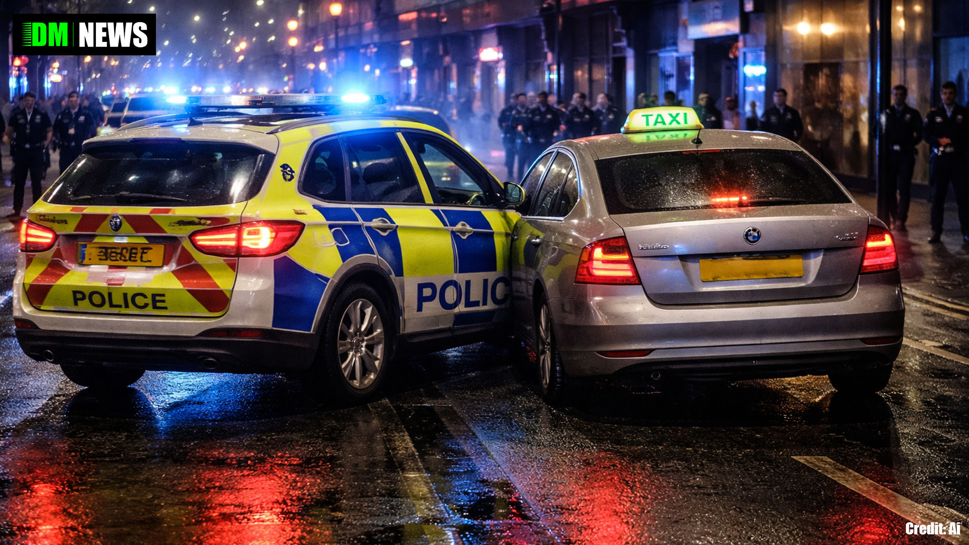 Dramatic moment police ram taxi during Birmingham incident