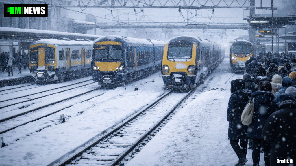 UK Rail Disruption As Snow And Ice Cause Delays And Suspensions Nationwide