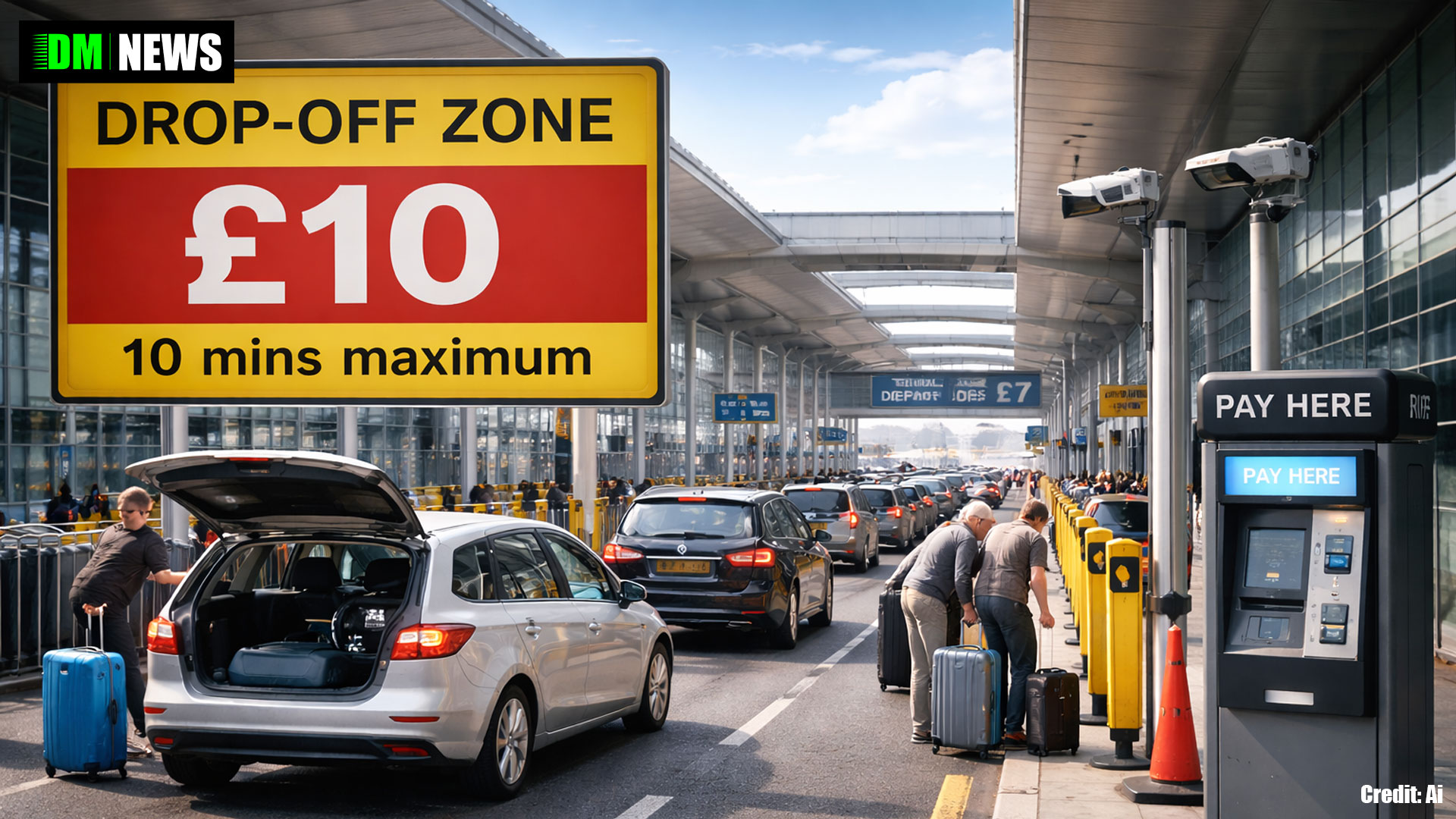 UK drivers hit with airport drop-off charges that work out per minute