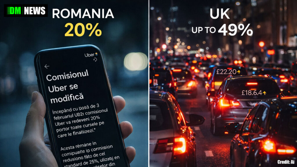 Uber Commission Cut to 20% in Romania as UK Drivers Face Rates of Up to 49%