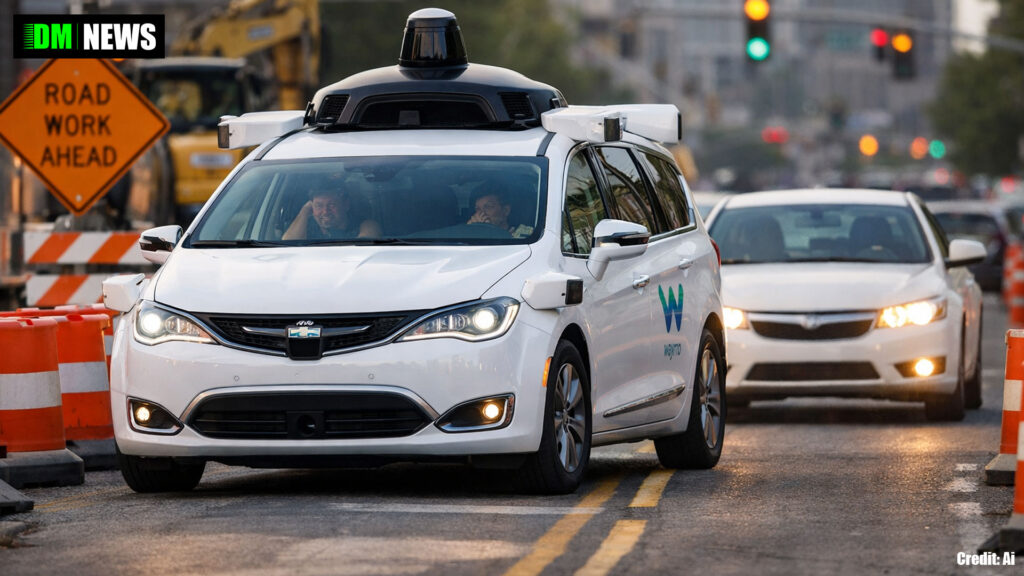Waymo Driverless Car Enters Oncoming Traffic in Construction Zone, Causing Panic