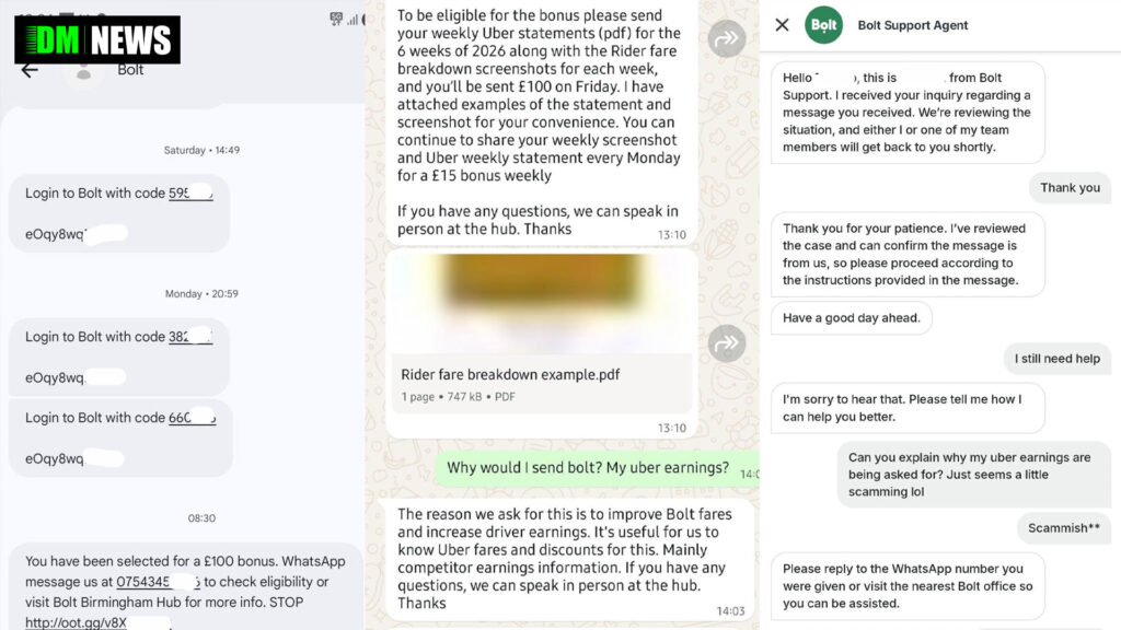 Bolt offering £100 bonus for drivers to share Uber earnings data