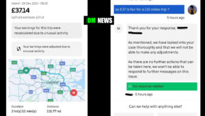 Uber Driver Paid £37 for 110-Mile Trip After Earnings Were Adjusted