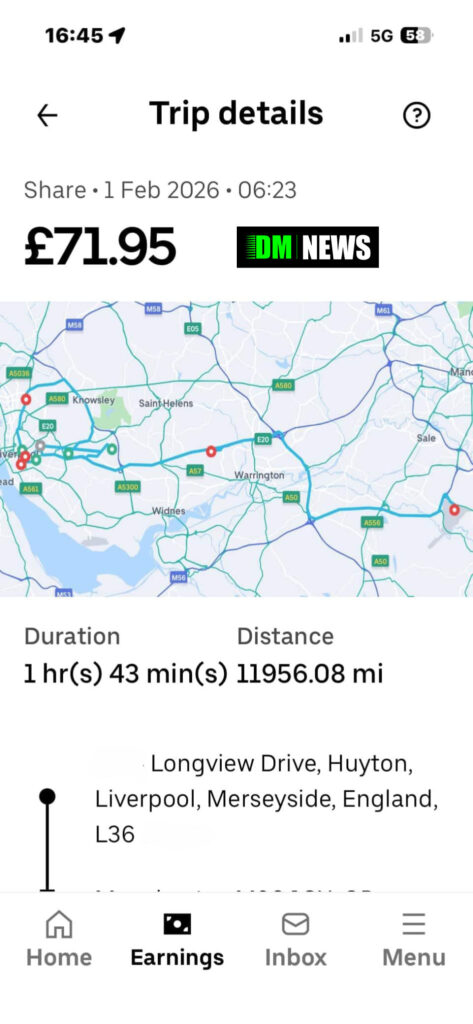 Uber drivers report extreme mileage glitch on Uber Share jobs across the UK
