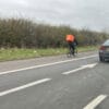 Delivery Cyclist Spotted on M58 Hard Shoulder
