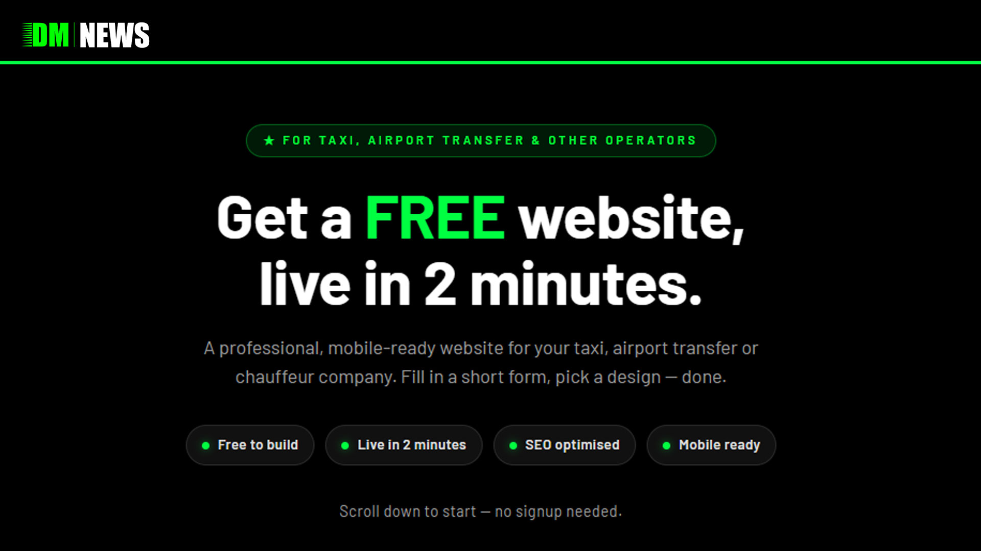 Free Website Builder Just for Taxi Firms? Meet DM Site Builder