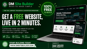 Free, Mobile-Ready Websites for Taxi and Airport Transfer Firms Live in 2 Minutes